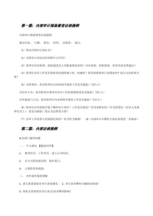内部审计现场督查访谈提纲[修改版]