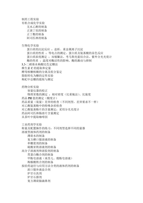 制药工程实验