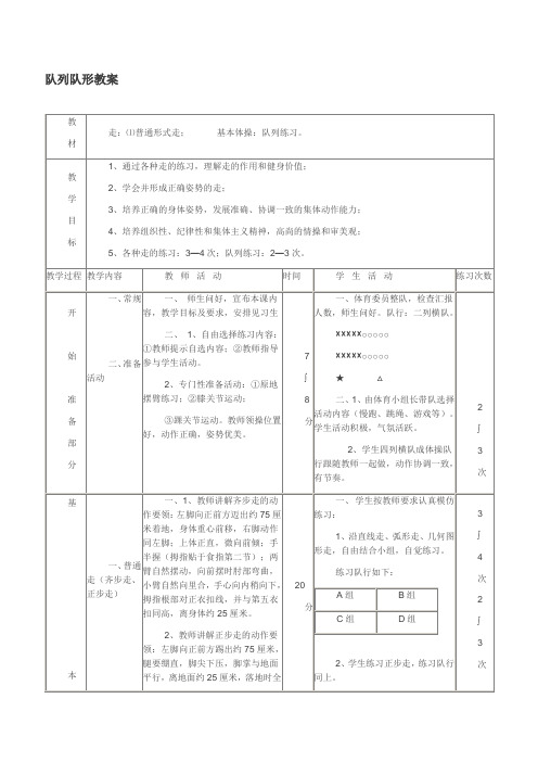 队列队形教案
