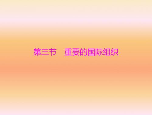 地理：5.3《重要的国际组织》优化训练课件(湘教版七年级上)