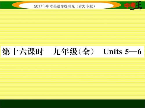 2017中考王英语中考命题研究(青海专版)第十六课时九全units5-6