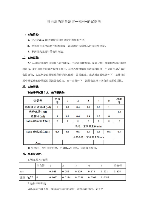蛋白质的定量测定—福林-酚试剂法