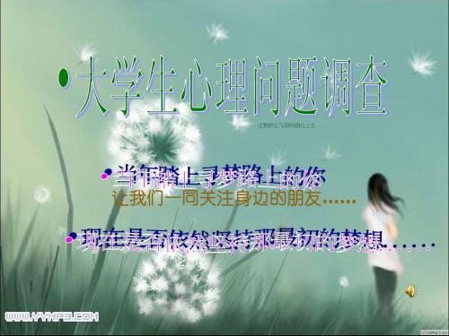 大学生心理问题调查ppt