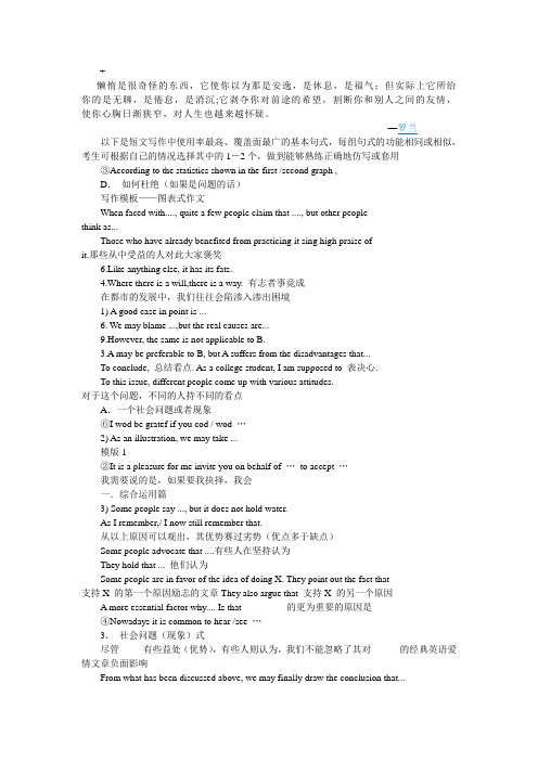 Dlfllgy网上英语四级作文万能句子、写作模板、8种句型