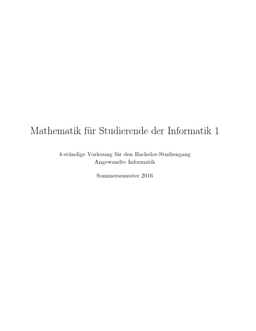 Mathematik für Informatiker