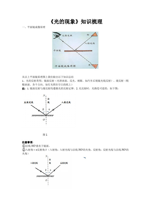 《光的现象》知识整理及实验例题探究及测试题含答案