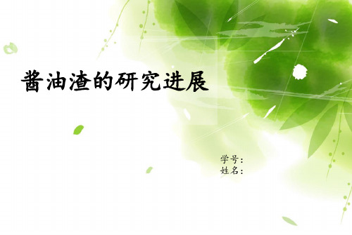 酱油渣的研究