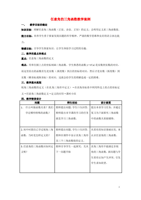 江苏省连云港市赣榆县智贤中学高中数学任意角的三角函