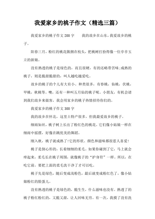 我爱家乡的桃子作文(精选三篇)