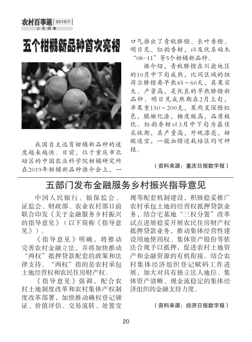 五个柑橘新品种首次亮相