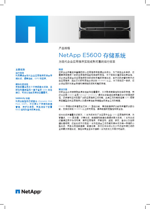 NetApp E5600存储系统技术白皮书
