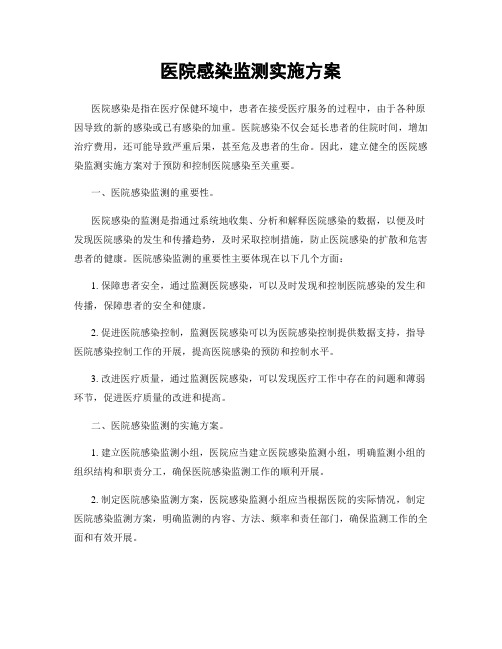 医院感染监测实施方案