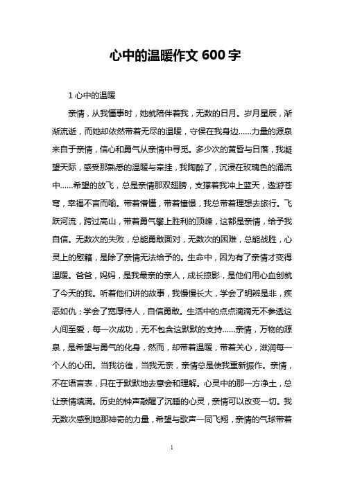 心中的温暖作文600字