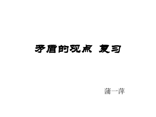 矛盾的观点复习