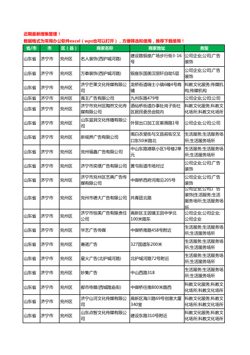 2020新版山东省济宁市兖州区广告有限公司工商企业公司商家名录名单黄页联系方式大全52家