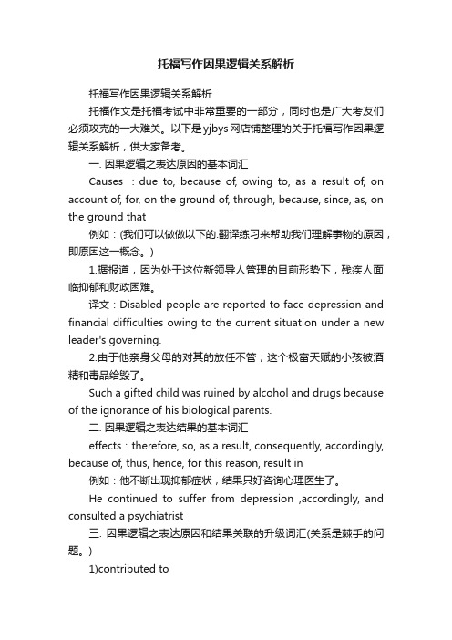 托福写作因果逻辑关系解析