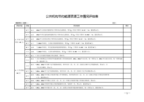 公共机构节约能源资源工作情况表