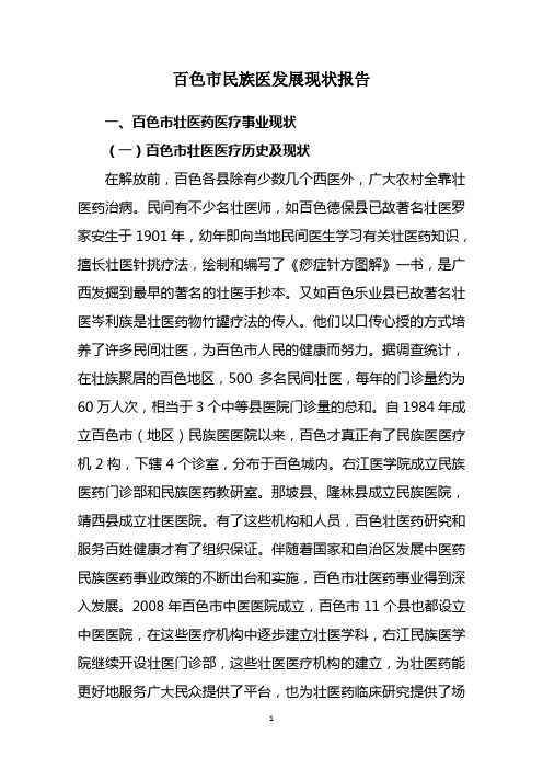 百色市民族医发展现状报告