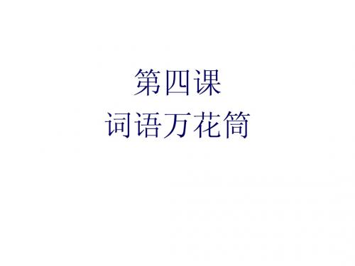 词语万花筒(包含四节的内容)