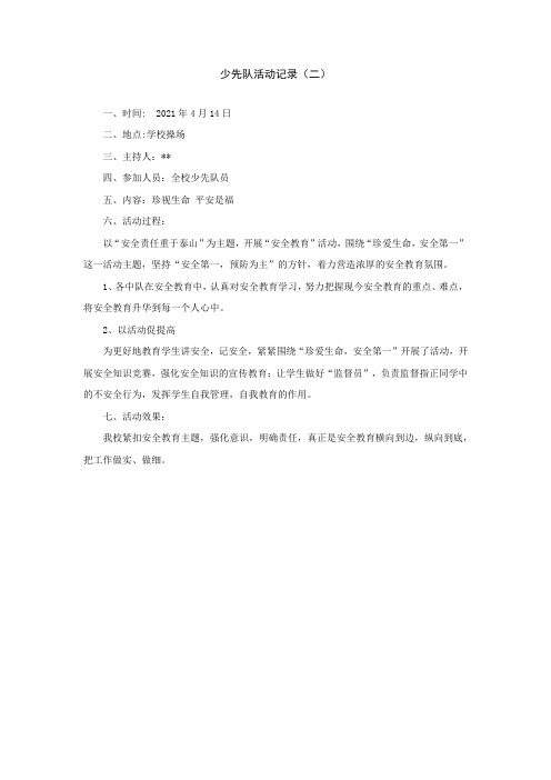 少先队活动记录(二)