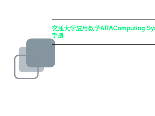 交通大学应用数学ARAComputing System操作手册
