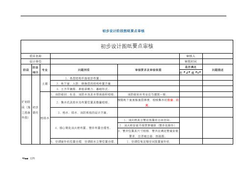 房地产初步设计(扩初设计)阶段图纸要点审核
