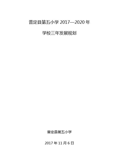普定县第五小学学校规划