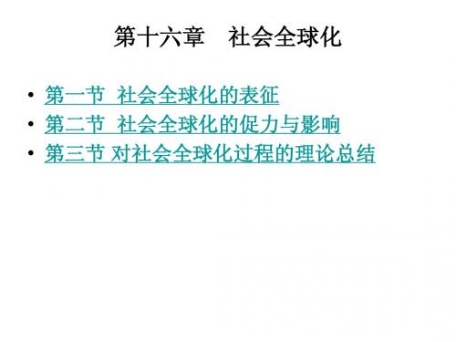 第十二章  社会全球化