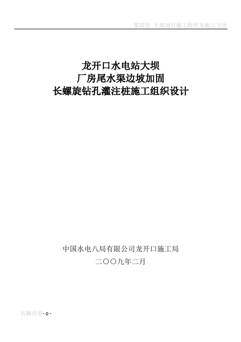 尾水边坡支护灌浆施工组织设计