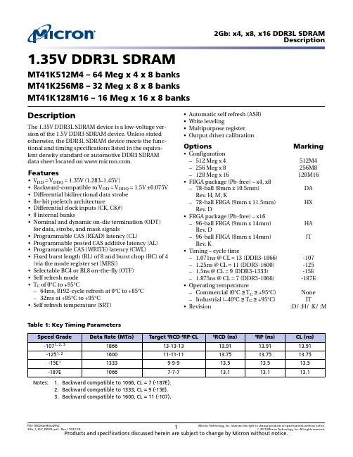 MT41K128M16JT-125K  Micron DDR3