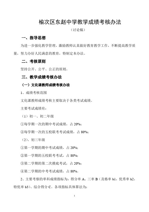教学成绩考核办法