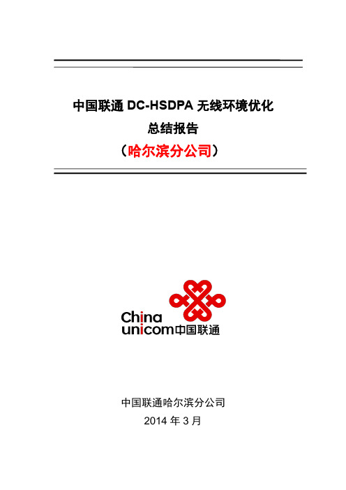 中国联通DC-HSDPA网络优化总结报告-哈尔滨-无线环境优化
