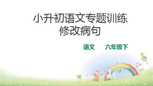 小升初总复习课件 修改病句专题训练课件1 全国通用 (共17张PPT)