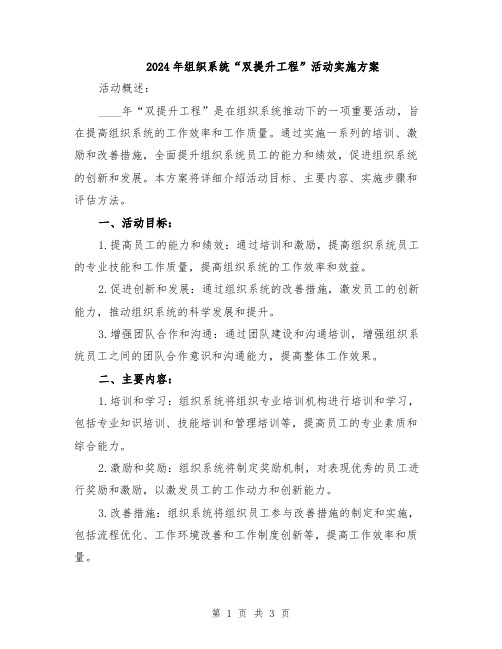 2024年组织系统“双提升工程”活动实施方案