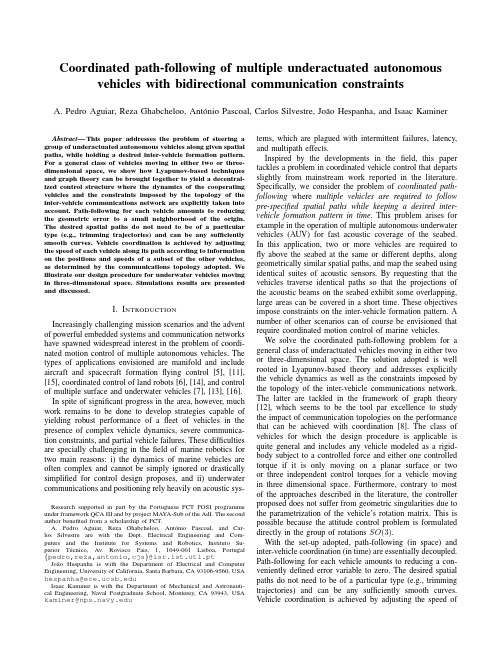 Coordinated path-following of multiple underactuated autonomous vehicles