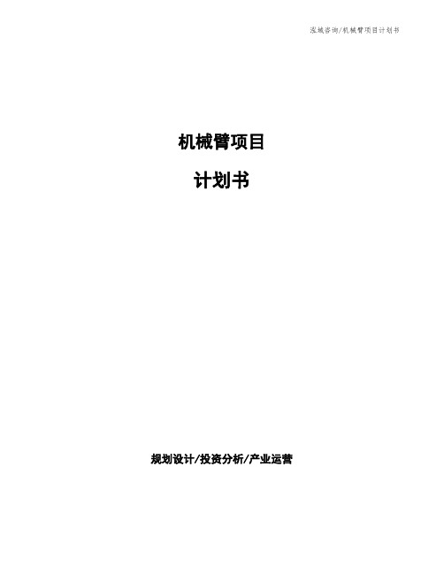 机械臂项目计划书