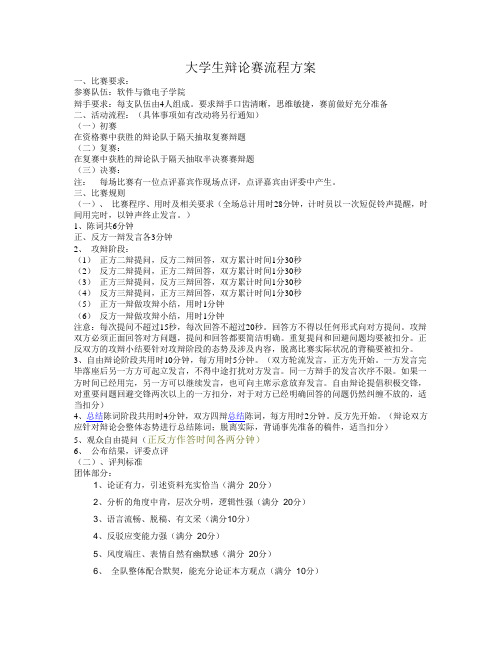 大学生辩论赛流程方案