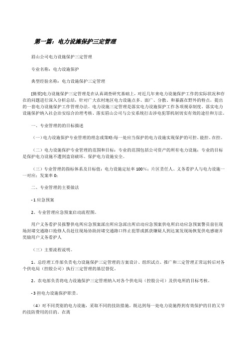 电力设施保护三定管理(汇编)[修改版]