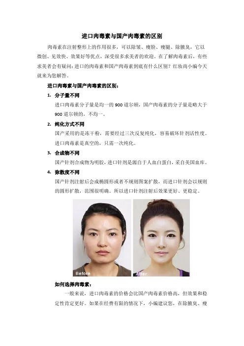 进口肉毒素与国产肉毒素的区别,该如何选择