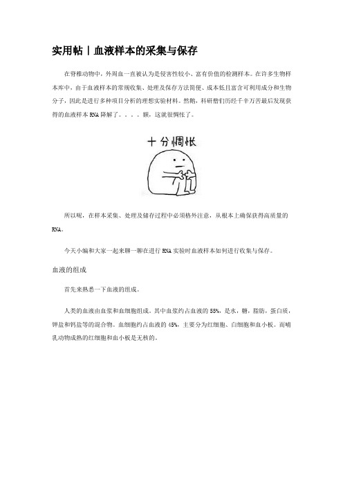 血液样本的采集与保存