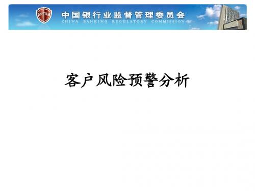 客户风险预警系统应用培训