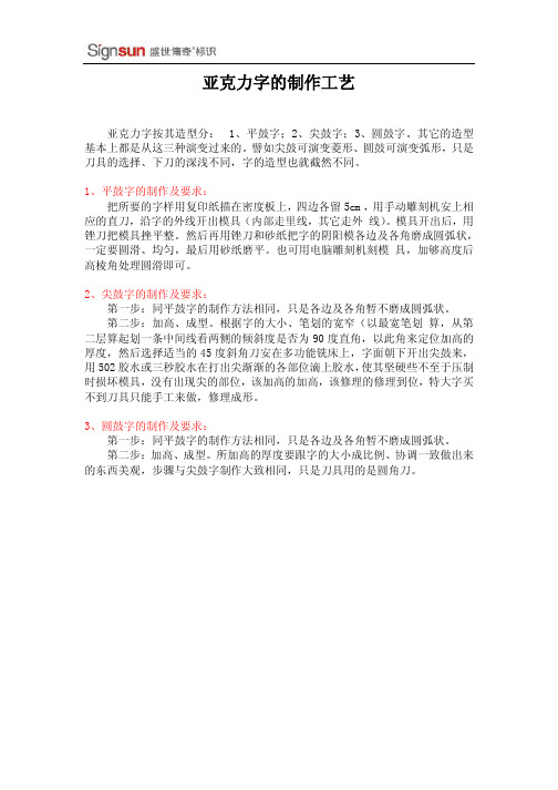 亚克力字的制作工艺