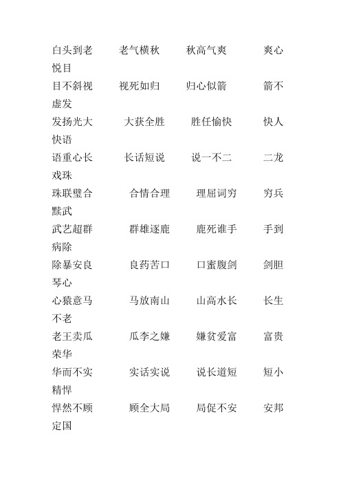 成语接龙1000条白日依山尽