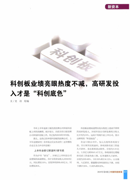 科创板业绩亮眼热度不减,高研发投入才是“科创底色”