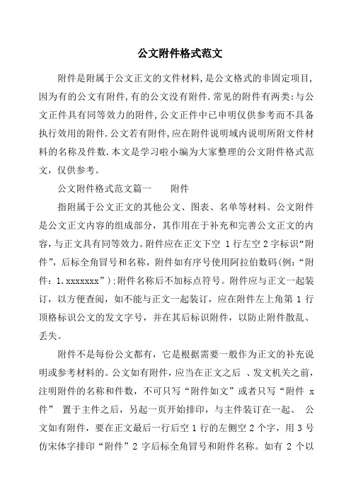 公文附件格式