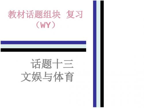 2018年中考英语(外研版)总复习课件：教材话题组块复习13.话题十三   文娱与体育(共61张PPT)