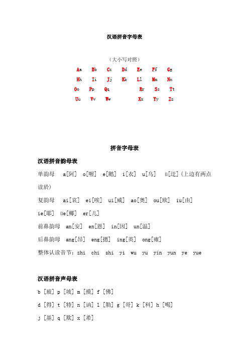 汉语拼音表