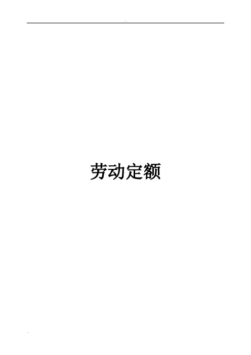 煤矿劳动定额价格体系