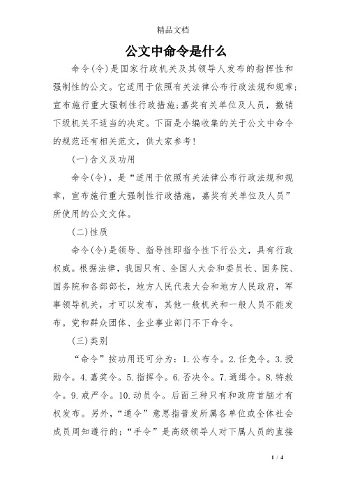 公文中命令是什么
