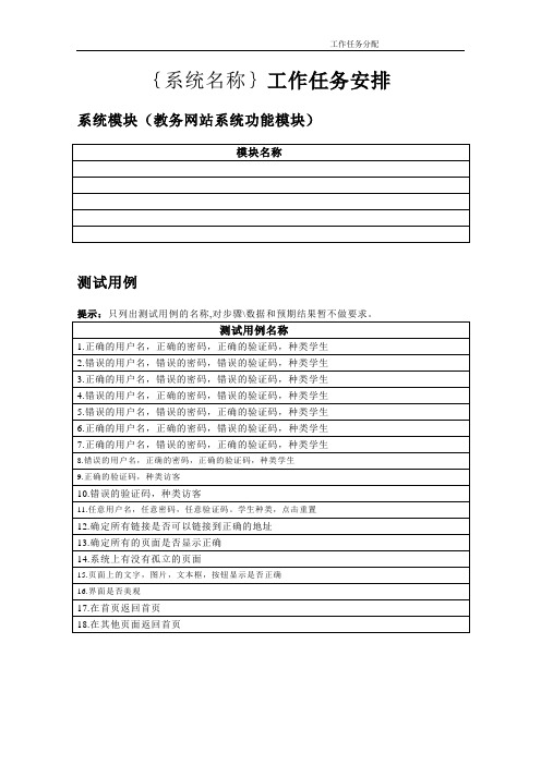 学校教务系统登陆测试用例